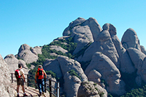 Vista a la zona de Tebaida desde el camino de Sant Joan a Sant Jeroni (la Mòmia, Roca de Sant Salvador...).