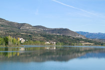 El embalse de Terradets o de Cellers, un oasis en medio de una zona muy seca.