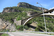 Cruzamos la carretera y tomamos el sendero.