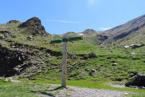 Desvío del camino de la canal de Pigolo y el Carrilet.