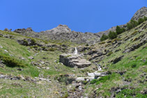 Cascadas de agua del deshielo.