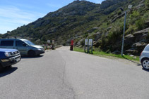 Aparcamiento que hay al final de la carretera de acceso al monasterio de Sant Pere de Rodes.