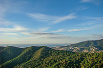 Vistas a la costa del Maresme.