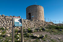 Torre circular en buen estado -el Molí del Rector-.