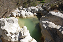 Pozas en el arroyo de Vallcebre.