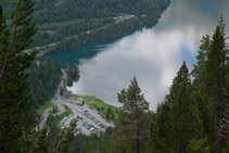 Lago de Orédon y aparcamiento del lago de Orédon.