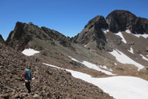 Llegando al collado de Saretas.