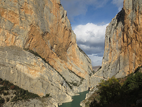 Desfiladero de Mont-rebei en la sierra del Montsec