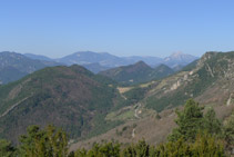 Vistas de la sierra de Ensija y del Pedraforca.