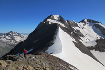 Descenso del pico Pavots al collado de Pavots.