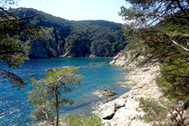 Aproximándonos a Cala Pedrosa.