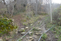 Tomamos un sendero hacia la izquierda. Atención con el alambre metálico.