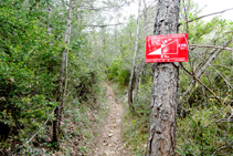 Señalización del circuito de <i>trail-running</i>.