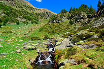 Arroyo que desciende del ibón Alto de Villamuerta.