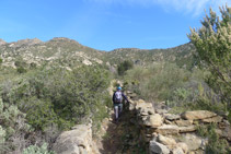 Caminamos entre muros de piedra seca.