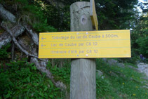 Indicación de "Lac de Gaube par GR 10".