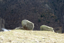 Bloques erráticos situados muy cerca del camino.