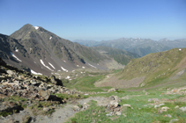 El valle de Sorteny y el pico del Estanyó desde el collado de Meners.