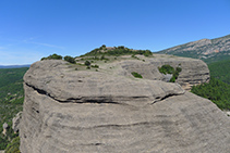 La meseta de la Roca del Corb (O) desde la Agulla del Corb.