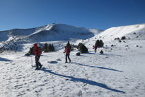 Bajando hacia el refugio.