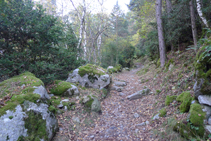 Subimos por un bonito camino empedrado.