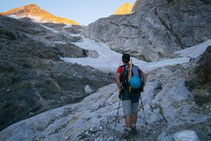 Llegando a la base del glaciar.