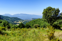 Las vistas hacia el Montseny desde la sierra de Sant Corneli.